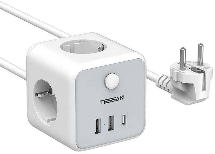 prelungitor tip cub tessan ts-301-c, 3 prize, 2 x usb a, 1 x usb-c, cablu 1.5m - imagine 7